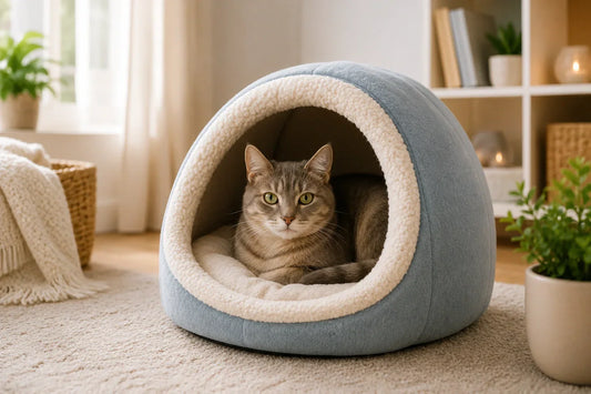Best cat cave bed for indoor cats in a cozy safe home