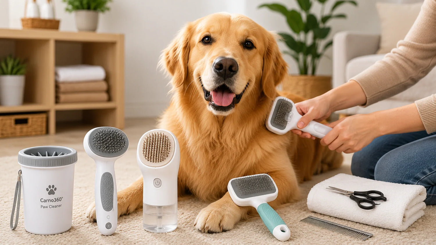Dog grooming tools for at home brushing and paw care