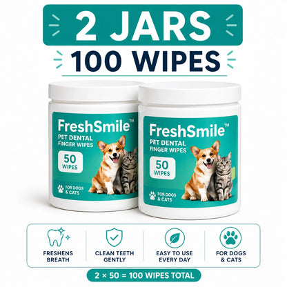 DrPawsShop™ FreshSmile™ Pet Dental Finger Wipes - DrPawsShop™
