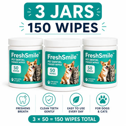 DrPawsShop™ FreshSmile™ Pet Dental Finger Wipes - DrPawsShop™