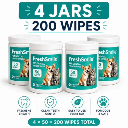 DrPawsShop™ FreshSmile™ Pet Dental Finger Wipes - DrPawsShop™
